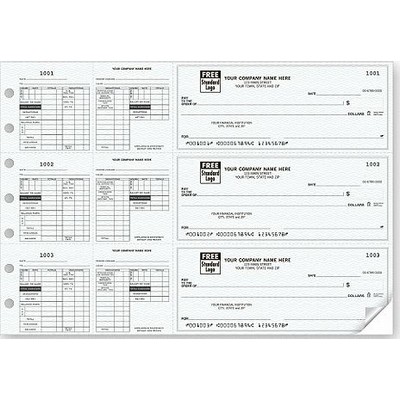 3-On-a-Page Payroll Checks w/Maximum Deduction (2 Part)
