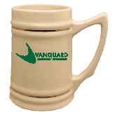 24 Oz. Natural Beige Chinese Stein w/ Gold Bands