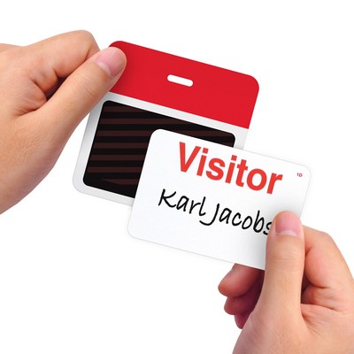 TEMPbadge 2-Part Expiring Badge FRONT PART, Hand-Writable, Visitor, 1-Day