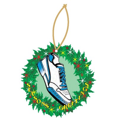 Sneaker Christmas Wreath Ornament w/ Clear Mirrored Back (8 Square Inch)