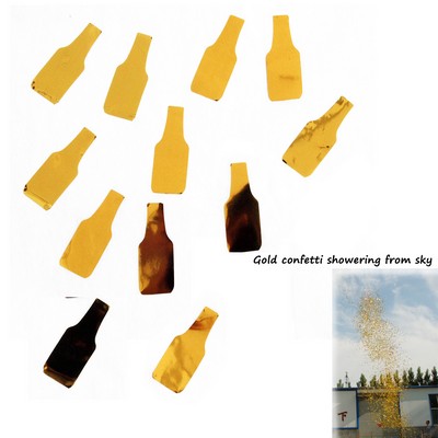 Common Golden Aluminum Wine Bottle Shaped Confetti