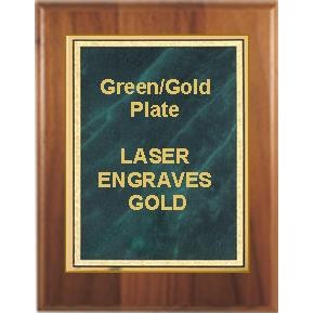 Cherry Plaque 9" x 12" - Green/Gold 7" x 10" Marble Mist Plate (J)