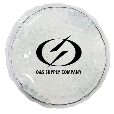 White Round Hot/Cold Pack w/Gel Beads