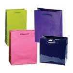 Classic Laminated Euro Paper Tote Bag w/Rope Handles (6 1/2"x3 1/2"x6 1/2")