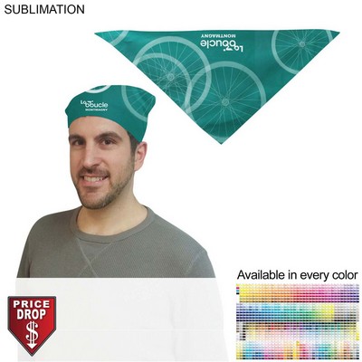 Triangle Bandana, Sublimated Edge to Edge (Decorated in Canada) (19"x19"x27")