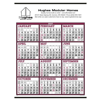 Triumph® Calendars Big Numbers Span-A-Year Calendar