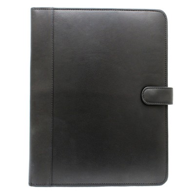 Ashlin® Designer Midnight Black Bernadino Vegan Portfolio w/Letter Sized Notepad
