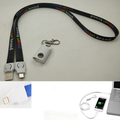 Polyester Lanyards with USB Charging Cable