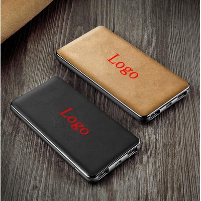 High Capacity Leather Power Bank 10000 mAh