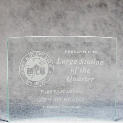 Jade Glass Crescent Award - 12"x9"