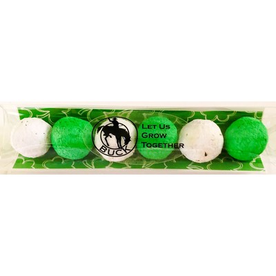 Wildflower Seed Bombs with Four Leaf Clover Background