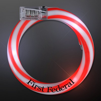 Flashing Christmas Candy Cane Bracelets - PRINTED