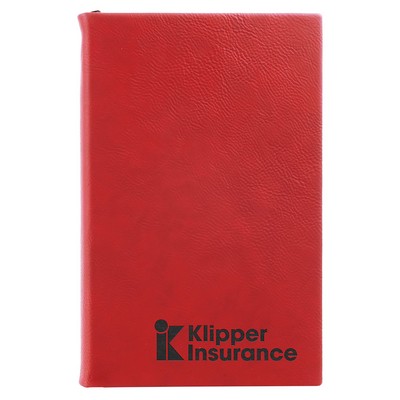5 1/4" x 8 1/4" Red Leatherette Journal