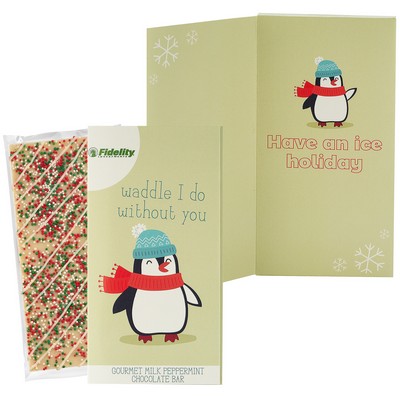 3.5 Oz. Belgian Chocolate Greeting Card Box (Waddle I do Without You) - Holiday Sugar Cookie Bar