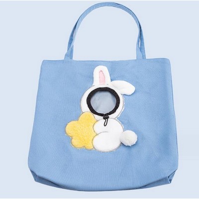 Cat Carrying Tote Bag with Rabbit Design