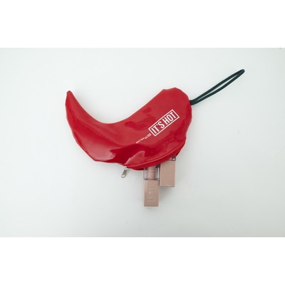 Chili Shaped Zippered Pouch