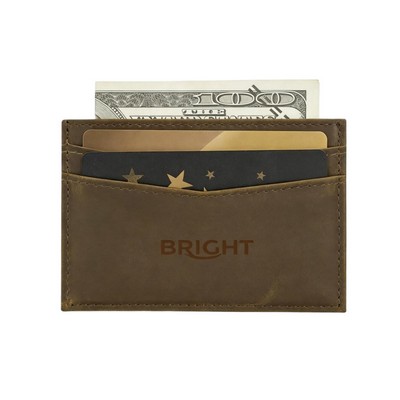 Crazy Horse Leather FRID Slim Card Holder