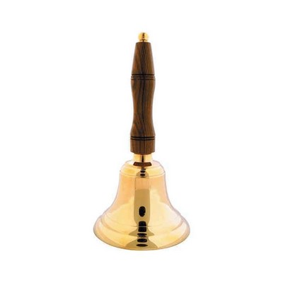 Brass School Bell with Wooden Handle