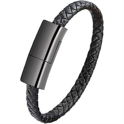 USB Leather Charging Braided Bracelets