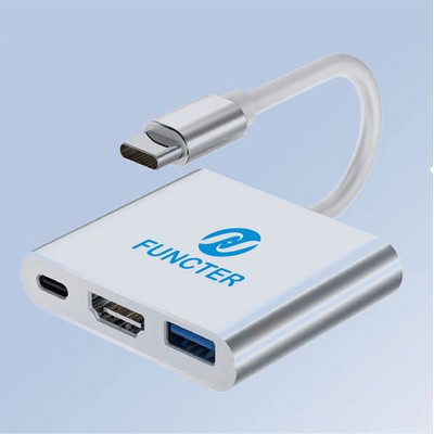 3" 1 Multiport Hub Adapter USB C Hub USB Expander Data Transmission