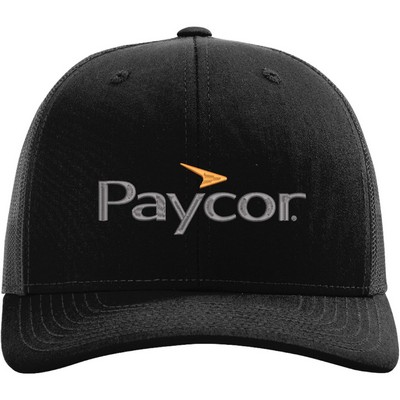Richardson 112+ R-FLEX Adjustable Trucker Hat w/Leatherette Adhesive Patches or Embroidery