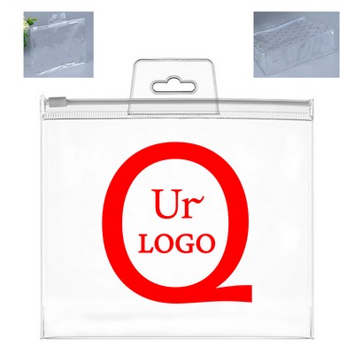 Clear PVC Zipper Storage Pouch w/ Hang Hole