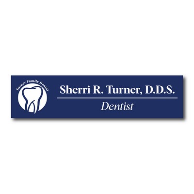 Name Plate -Navy Blue Plastic Etches To White - 2X8 Laser Engrave