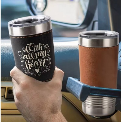 Classic PU Leather Grip Travel Mug 20oz