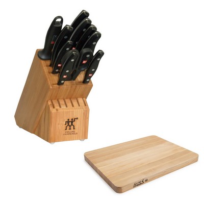 JA Henckels Twin Signature 11-Piece Knife Block Set Plus Chop-N-Slice Cutting Board Package