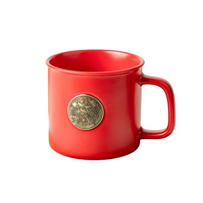 14 Oz. Vintage Mug With Custom Bronze Plate - Laser
