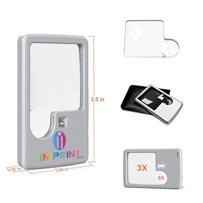 3X 6X Pocket Magnifying Glass for Reading