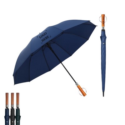 Windproof Large Umbrella with Wooden Handle