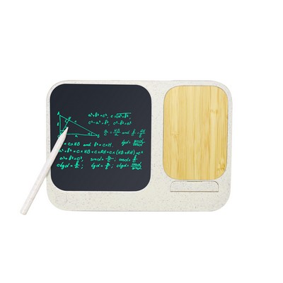 Eco-Friendly Bamboo Multifunctional Digital Whiteboard & Wireless Mobile Charger 8 3/5"x 6 2/5"