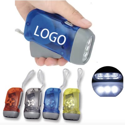 3 LED Hand Crank Flashlight