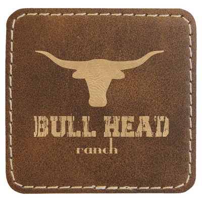 Square Leatherette Patch with Adhesive