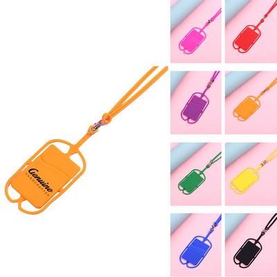 Silicone Phone Lanyard w/ Card Pocket