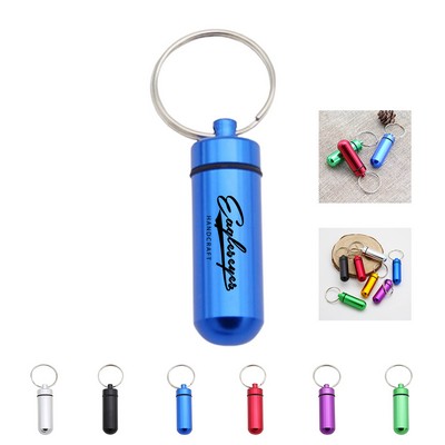 Alloy Pill Box Keychain