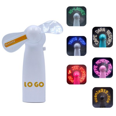 Custom Flashing LED Message Handheld Fan