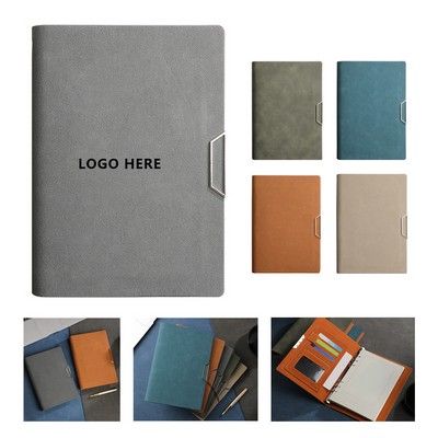 Refillable PU Leather Notebook with Magnetic Closure
