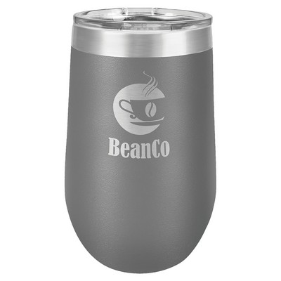 Polar Camel 16 oz. Dark Gray Vacuum Insulated Stemless Tumbler with Lid