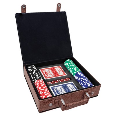 Football Leatherette 100 Chip Poker Set