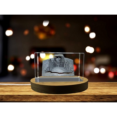 Dolmen Des Fades 3D Engraved Crystal Trophy w/LED Base