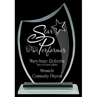 Munich award with Clear and Smoked Glass - 5-3/4" x 8-3/4"