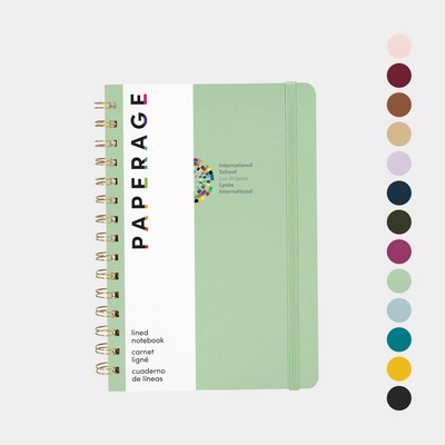 PAPERAGE® Spiral Hardcover Lined Journal Notebook with 160 Pages and Inner Pocket