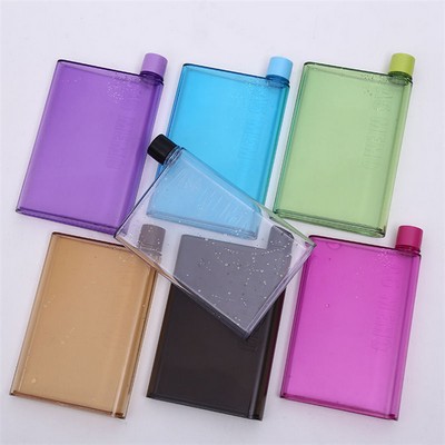 14oz Plastic A5 Memo Flat Water Bottle