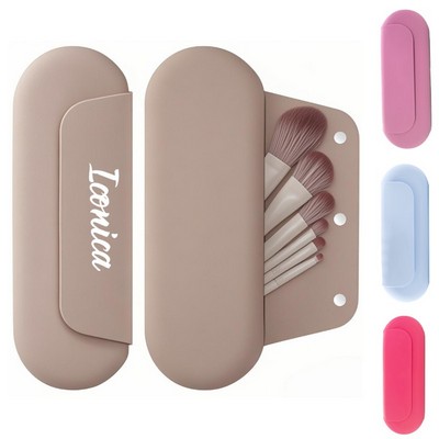 Silicone Makeup Brush Holder Travel Cosmetic Bag