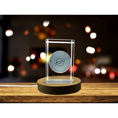 Stellar Lumens Engraved Crystal Trophy Award Art w/LED Base Light