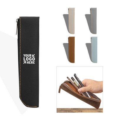 Slim PU Leather Pen Case