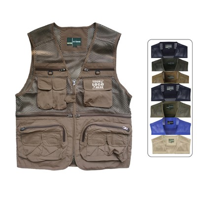 Outdoor Multi Pockets Mesh Breathable Fishing Photography Vest