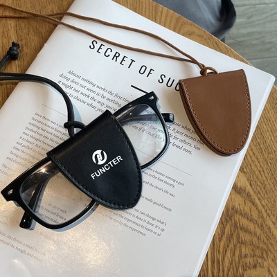 Vintage PU Leather Glasses Case Glasses Neck Strap